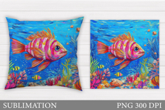 Fish Pillow Sublimation. Fish Sublimation Product Image 1