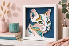 Cat portrait layered paper cut svg Product Image 4