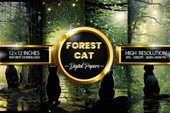 Forest Cat Digital Papers Product Image 1