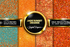 Jade Sunset Orange Digital Papers - 04 variations Product Image 1