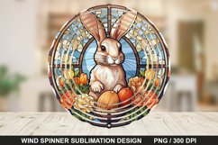 Bunny Stained Glass Wind Spinner, Easter Wind Spinner Design Product Image 1