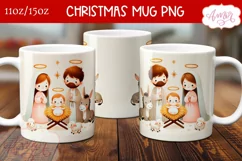 Christmas nativity mug wrap PNG for sublimation 11oz 15oz Product Image 2