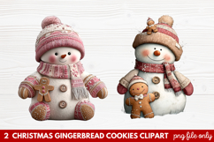 Christmas Gingerbread Cookies Clipart | Cute Holiday Cookie Product Image 1