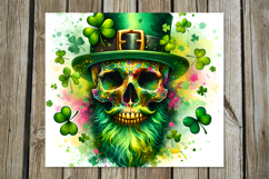 St. Patrick's day skull | 4 tumbler sublimation designs PL2 Product Image 5