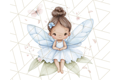 Pastel Blue Fairy Garden Clipart, Enchanted Cottagecore Png Product Image 5