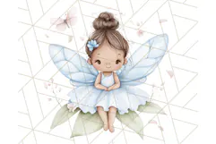 Pastel Blue Fairy Garden Clipart, Enchanted Cottagecore Png Product Image 5