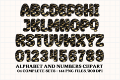 Black and Gold Alphabet png clipart, gold letters doodle Product Image 3
