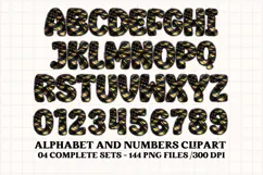 Black and Gold Alphabet png clipart, gold letters doodle Product Image 3