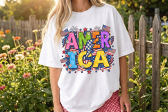 Retro America Thunder PNG T-Shirt|4th of July PNG Sublimatio Product Image 4