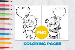 Panda with a balloon Coloring Pages | Coloring book Product Image 1