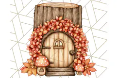 Fall Fairy House Clipart PNG, Autumn Homes and Decor Product Image 5