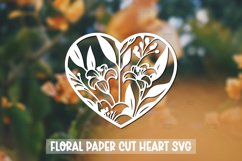 20 Paper Cut Floral Heart , Paper Cut Heart SVG Product Image 11