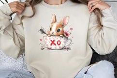 Valentines Day Bunny Cups Clipart PNG Product Image 1