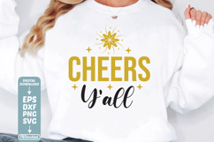 Cheers Y&#039;all SVG Cuts File, Happy New Year 2026 SVG, Happy Product Image 1