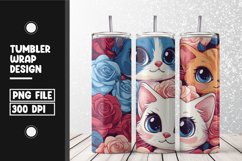 Cute cat pattern Tumbler Wrap | Sublimation | 20 oz Skinny Product Image 1