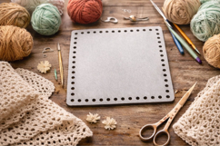 Square basket base 8 inch 20 cm bottom digital file laser cu Product Image 8