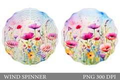 Flowers Wind Spinner Design. Floral Wind Spinner Template Product Image 1