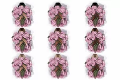 Fashionable girl with flowers clipart Product Image 5