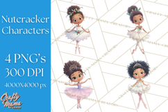 Diverse Ballerina Nutcracker Clipart PNG Product Image 1