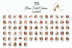 Bears in Folk Costumes Clipart, Cosplay Bears in Clothes PNG Product Image 2