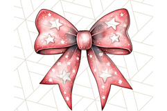 Watercolor Summer Bow Clipart PNG, Coquette Bright Bow Png Product Image 5