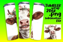 Lighthearted Cow Watercolor Tumbler Wrap - 20oz, Farmhouse Product Image 1