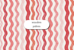 Pink Wavy Stripe Seamless Pattern Digital Paper Background Product Image 1