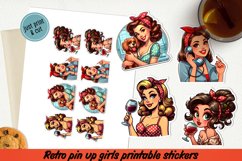 Retro Pin up girl printable stickers BUNDLE PNG. Product Image 10