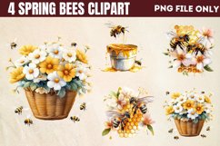 Spring Bees Clipart PNG Product Image 1