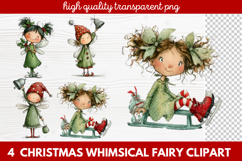 4 Christmas Whimsical Fairy Clipart | Cute Holiday Fairies Product Image 1