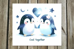 Valentine animals | cute penguin Skinny tumbler sublimation Product Image 5