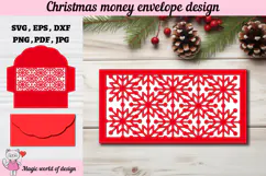 Christmas Snowflakes Money Envelope svg, Papercut Gift Card Product Image 2