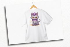 Cat Halloween Watercolor 24 Cliparts Ai Generated Art Product Image 9