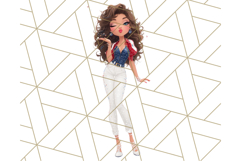 Patriotic Fashion Girl Clipart PNG for 4th of July Product Image 5