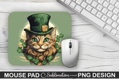 St. Patrick&#039;s Day Cat Sublimation Mouse Pad Design Product Image 1