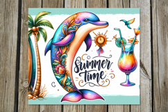 Beach, summer time | Skinny Tumbler Sublimation design Product Image 9