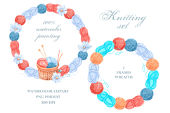 Knitting watercolor set. Crochet. Materials and tools. Product Image 9