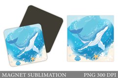 Whale Magnet Sublimation. Cute Whale Magnet Design Product Image 1