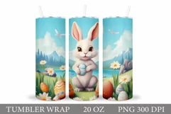 Bunny Easter Tumbler Design. Cute Bunny Tumbler Wrap Product Image 1