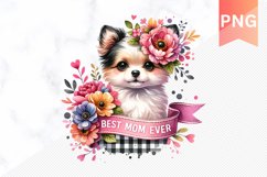 Best MOM Ever Sublimation - Mother&#039;s Day Clipart PNG Design Product Image 1