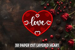 Paper Cut Valentine Layered Heart SVG Product Image 1