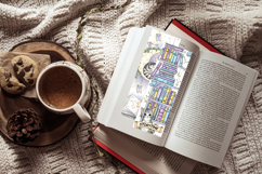 Cozy Bookish Whiskers Bookmark Set,Watercolor Reading Animal Product Image 9