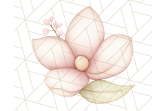 Pastel Pink Easter Bunny Egg and Flowers Clipart PNG Product Image 5