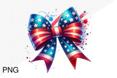 4th of July Big Bow Ribbon - Sublimation PNG Product Image 1