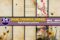 Spring Ephemera Journal Digital Paper PNG Product Image 1