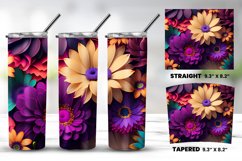 Colorful Flowers Tumbler Wrap Bundle PNG Product Image 9