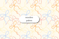 Pastel Ribbon Bows Seamless Pattern Cute Girly Design Product Image 1