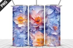 3D Flowers Tumbler Wrap | Sublimation Design | Tumble PNG Product Image 2