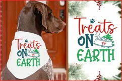 Treats on earth Christmas Dog Bandana SVG Design Product Image 1