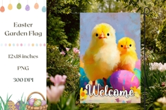 Welcome Garden Flag Print, Easter Chicks Garden Flag PNG Product Image 1